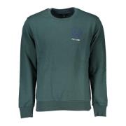 Grønn Langermet Brodert Sweatshirt