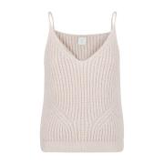 Luksus Strikket Tank Top Ull Mohair Silke