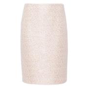 Rosa Elegant Boucle Midi Skjørt