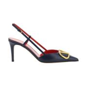 Patentlær Vlogo Slingback Pumps