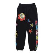 Svart Mosaikk Smiley Sweatpants