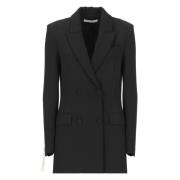 Sort Peak Lapel Blazer Jakke