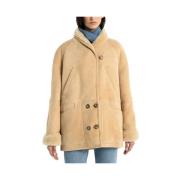 Beige Shearling Coat Elea