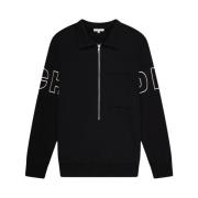 Half Zip Polo Sweater Svart