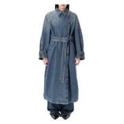 Blå Denim Trench Coat yttertøy