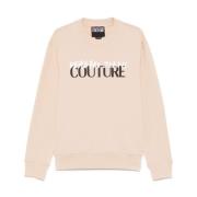 Beige Crew Neck Sweater Ribbed