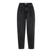 Plissert Ll Jeans Svart