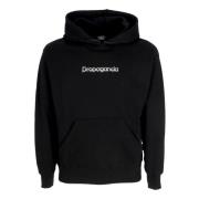 Svart Apple Hoodie med Logo Print