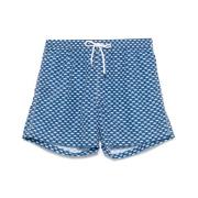 Navy Blue Beachwear Snøring Shorts