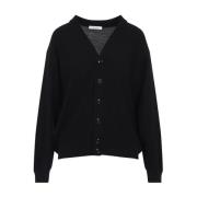 Svart Ull Twisted Cardigan