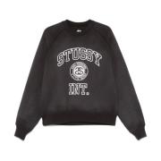 Svart Logo Print Crew Neck Sweater