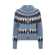 Fair Isle Cardigan med Skilpaddeskall Knapper