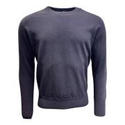 Marineblå Crew Neck Lammeullgenser