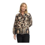 Leo Border Bluse med Puff-ermer