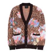 Animalier Blomst Cardigan Grunge Stil