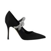 Silkesatin Juvel Stiletto Pumps