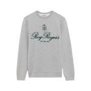 Melert Bomull Crewneck Sweatshirt med Brodert Logo