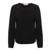 Sort Strikket Pullover Slindianna Stil