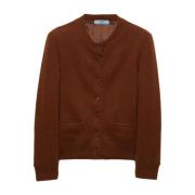 Brun Strikkevarer Trekant Logo Cardigan