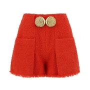 Stud Detalj Tweed Bermuda Shorts