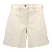 Hvit Gabardine Bermuda Shorts