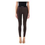 Brun Glanset Jersey Signature Leggings