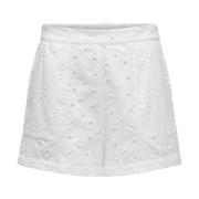 Hvite Bomull Casual Shorts Kvinner