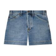 Denim shorts med vintage effekt