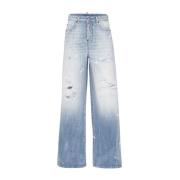 Lys Blå Wide Leg Jeans Kvinner