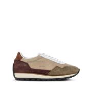 Beige og Brun Sneakers med Tekstutskrifter