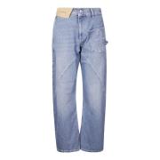 Straight Leg Bomull Jeans med Anker