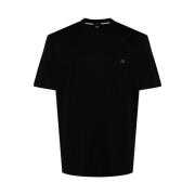 Svart Bomull Logo T-skjorte Crew Neck