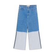 Blå Denim Wide Leg Jeans