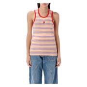 Stripete tanktopp rosa multi