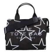 Svart Star Canvas Tote Bag