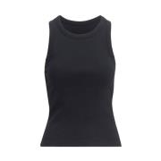 Ribbet Svart Singlet