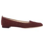 Pre-owned Suede flats