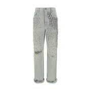 Gylne Jeans med Strass Steiner