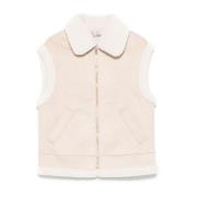 Beige Strikket Gilet Aw24