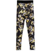 Barocco Print Leggings Svart Gull Logo