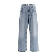 High-Waisted Five-Pocket Jeans med beltehemper