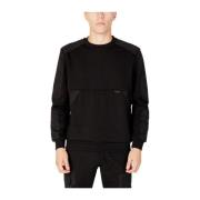 Svart Bomullsblanding Hoodless Sweatshirt