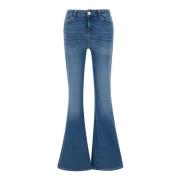 Kvinner Stretch Denim Flare Jeans