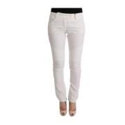 Hvit bomull slim fit bukse