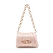 Blush Pink Foldover Chain-Link Veske