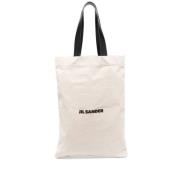 Logo-Print Lin Tote Bag