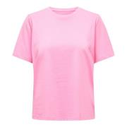 Rosa Basic Bomull Tee T-Skjorte