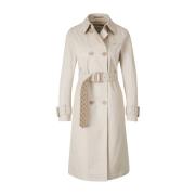 Beige bomulls dobbelspent trenchcoat