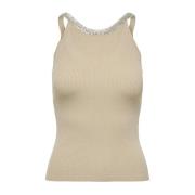 Glitrende Trim Ribbet Tank Top