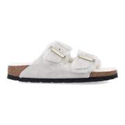 Antikk Hvit Lukket Shearling Sandal